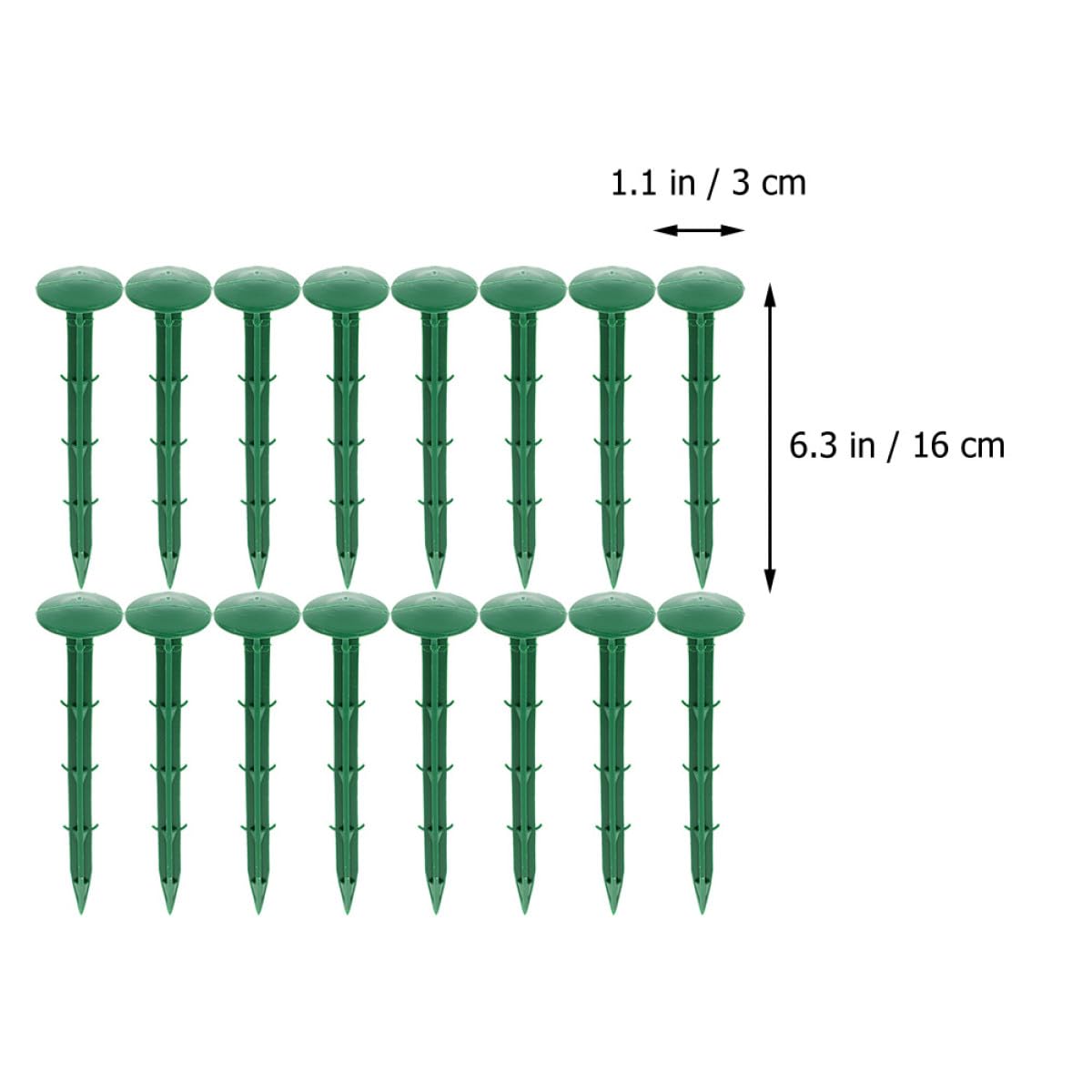 Piquets de Fixation pour Jardin 150 Pièces en Plastique Vert