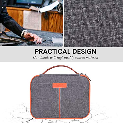 Electronics Organizer Travel Cable Organizer, Toplive Electronics Accessories Case Travel Gadget Bag for Charging Cables, USB Drive, Mouse,Power Bank, Tablet(Up to 8''),Dark Grey-Orange