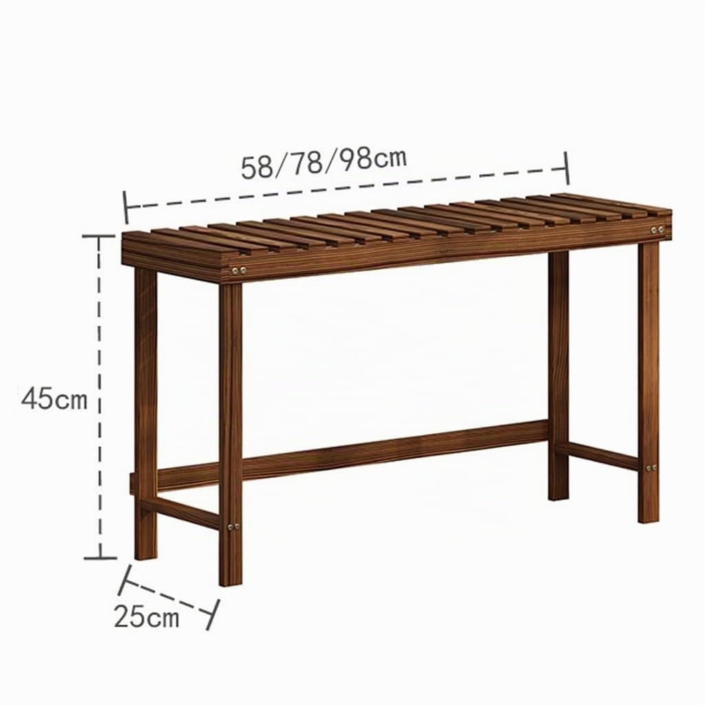 Pflanzenregale Garten Stufenhölzerner Blumenständer Balkongrünpflanzenständer Wohnzimmerblumentopfständer Gartendekorationsständer (Color : Braun, Size : 78x25x45cm)