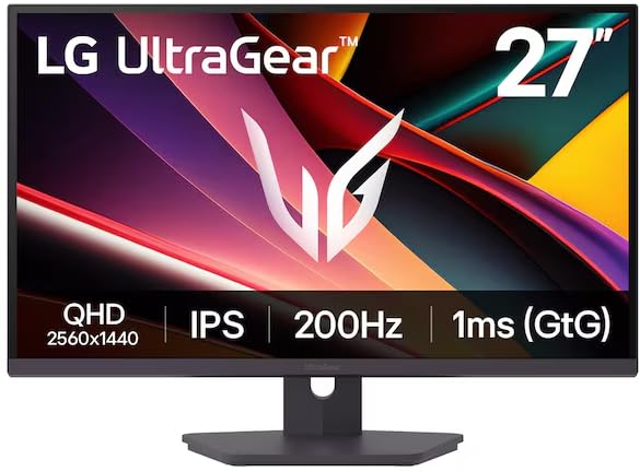 LG Ultragear™ 27G61ZA-B 27 Zoll WQHD IPS Gaming Monitor, 200Hz, DisplayHDR™ 400, AMD FreeSync Premium, Schwarz