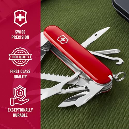 Image of Victorinox Fieldmaster Swiss Army, 15 Function Pocket Knife, Red | Ideal for field work, camping trips and days in the garden alike