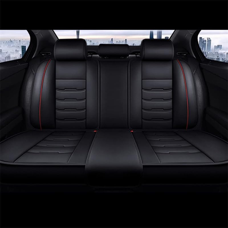 Housse de siège de voiture pour Mercedes C-Class 2019-2021 | Set complet de 5 places noir et rouge - 5