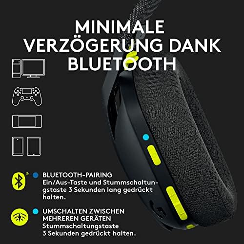 Bild 2 - Logitech G G435 LIGHTSPEED, Kabelloses Gaming-Headset mit Bluetooth,Leichte Over-Ear-Kopfhörer, integrierte Mikrofone, 18 Stunden Akkulaufzeit, Dolby Atmos, PC,PS4,PS5,Nintendo Switch/Switch 2-Schwarz