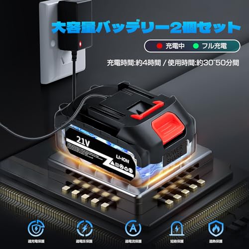 Fcalvy 高圧洗浄機 コードレス 充電式 2段階水压モード 6in1ノズル 左右360°上下180°変換ノズル フォームノズル 750W自吸式 充電式高圧洗浄機 8MPa吐出圧力 噴射距離13M 高圧 洗浄機 大容量バッテリー付き2個 洗車店監修 収納ボックス付き 洗車/庭/屋外/階段/ベランダ/年末大掃除 日本語取扱説明書付き Hmei-DJc1 の商品画像 3