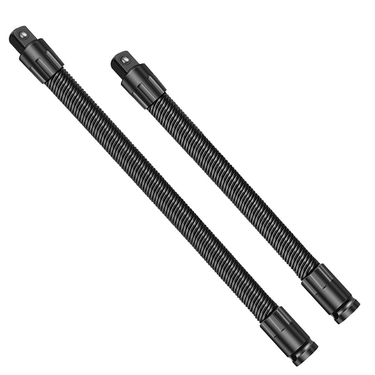 DTWEFF 1/2 Flexible Shaft Extension Extender Torque Socket, Portable 360° Flex Reach Extensions Bar for Automotive Repair & Tight Spaces(250mm+350mm)