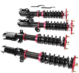 ANGLEWIDE Adjustable Height Coilovers Struts Front And Rear Fit for 2007-2009 for Lexus ES350 /2006-2011 for Toyota Avalon /2007-2011 for Toyota Camry Coil Spring Over Shock (Set of 4)