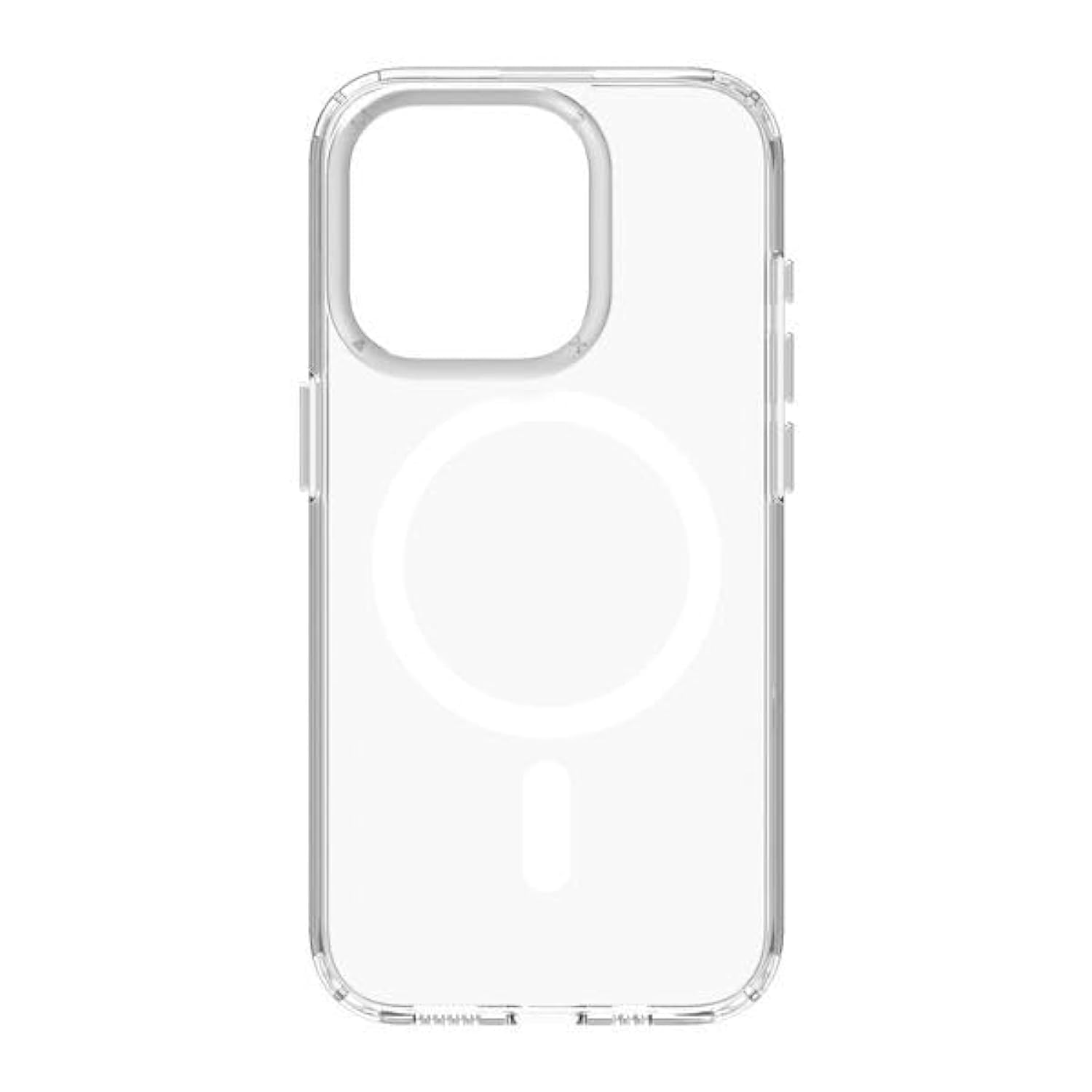 MomaxPlay Magnetic Case for iPhone 15 Pro| MagSafe Compatible w/Anti-Yellow Coating, Drop & Scratch Protection w/Raised Edges, Shock Resistant, Anti-Slip - Transparent Clear