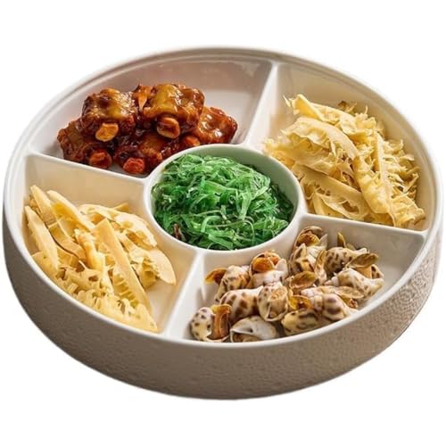 KQQKホテル食器前菜皿ふた付き仕切り皿クリエイティブデザート皿セラミックフルーツ盛り合わせおしゃれ業務用日本製ギフト対応6枚セット (カバーなし)