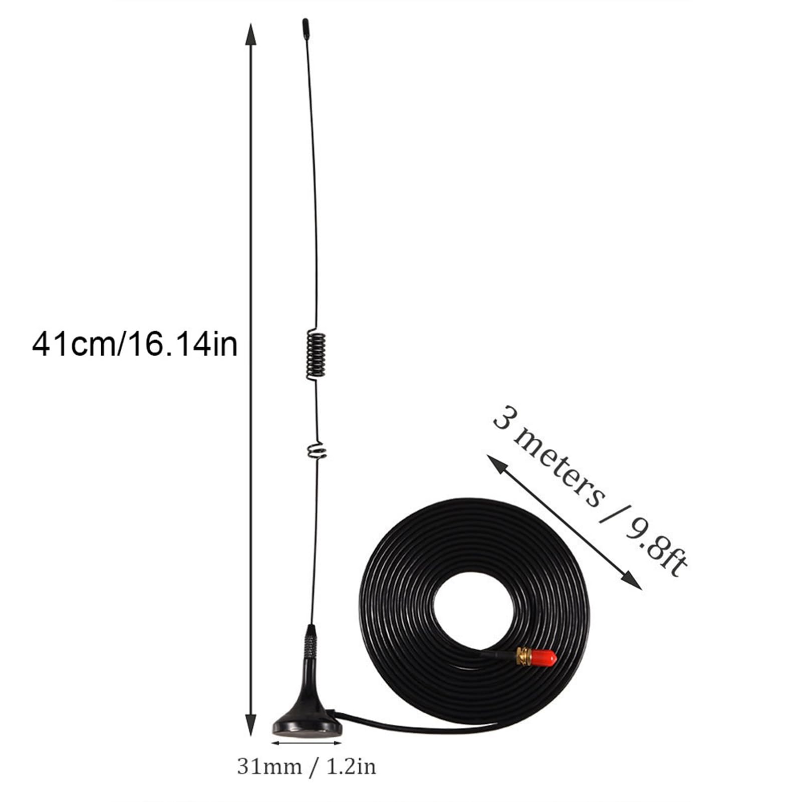 Cuifati Antenne de Voiture Double Bande, antenne Talkie-walkie UT-106UV Diamond SMA-F UT106 pour Radio Ham UV-5R BF-888S UV-82 UV-5RE antenne Longue