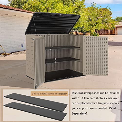 Diyokai Thickened Resin Storage Shed Weather Resistance, 38 Cubic Feet Outdoor Storage Cabinet Lockable, Perfect For Backyard, Patio, Garden, Home, Pool #TOP4