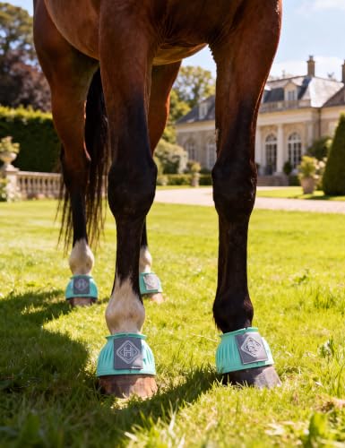 Image of Harrison Howard Rubber Bell Boots for Horses, Hoof Overreach Protection for Horses, w /Upgraded Leather Touch Tape