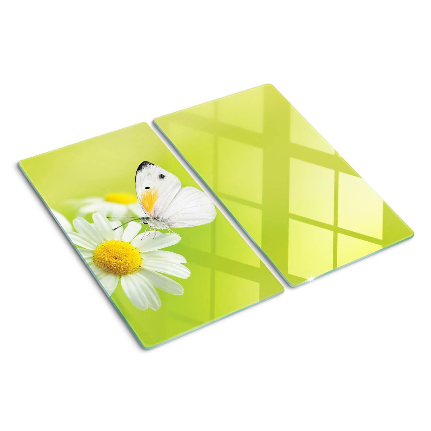 Planche à découper en verre trempé pissenlit protège-plaque induction et support chaud hygiénique