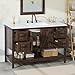 AMERLIFE 48” Farmhouse Bathroom Vanity with Sink, Freestanding Cabinet with 4 Drawers, Double Barn Doors & Open Shelf, Rustic Storage for Master or Family Bathroom, Rustic Brown