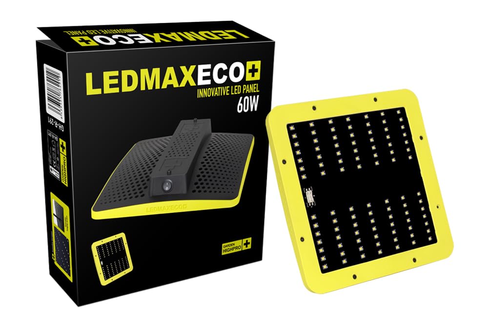 GARDEN HIGHPRO LEDMAXECO 60W – Lampe LED pour Culture Intérieure, Spectre Complet, 98 LED LM282B, Croissance et Floraison Optimales, Haute Efficacité et Durabilité