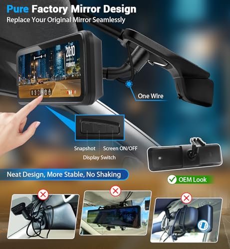 【doctorfunky】PORMIDO PRA107 Amazon.com: PORMIDO OEM 2K Rear View Mirror Camera,10