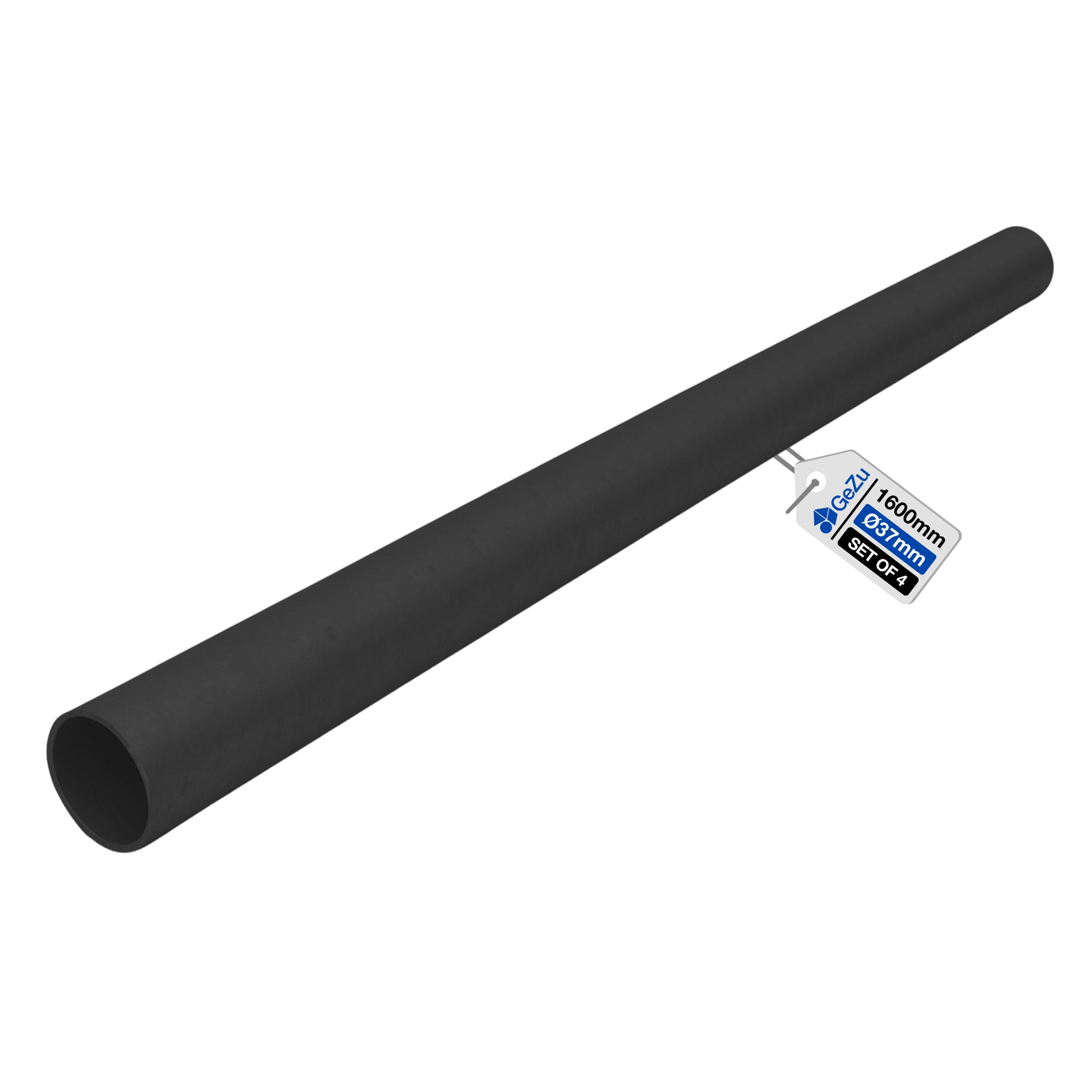 Gezu Impex Black Steel Tube Ø 42 Mm X 2.5 Mm X 1600 Mm Hot Dip Galvanised Set Of 4 Powder Coated Steel Pipe For Tube Clamps Handrails Frames Furniture & Construction