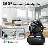 litokam Little elf Überwachungskamera, 2K Babyphone mit Kamera mit Bewegungserkennung, WLAN Kamera Überwachung Innen mit Nachtsicht, 360° Hundekamera mit APP 2-Wege-Audio, für SD &Cloud-Speicher