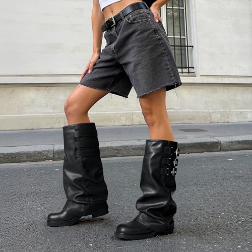 Image of DREAM PAIRS Fold-over Knee High Fashion Boots for Women
