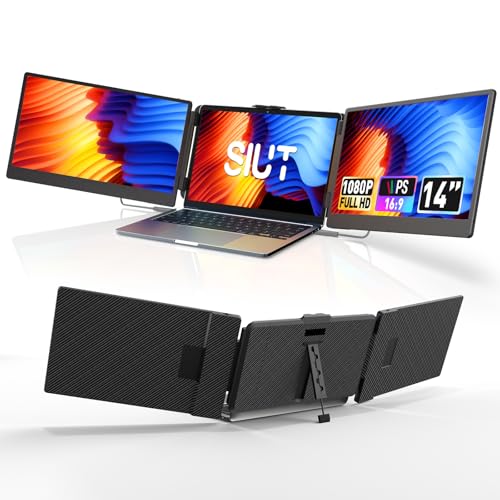 Image of 14 inch Triple Laptop Screen Extender - FHD 1080P Portable Monitor Work Travel Display 13-17 inch Laptops USB-C HDMI for Windows /Mac /Chrome
