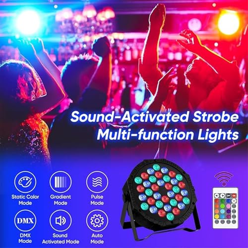 Image of LED Stage PAR Light | Multi-Color RGB DJ Disco Light for Party, Concert, Wedding & Event Lighting | DJ Light | Disco Light | Party Light | (36LED-DJLIGHT)