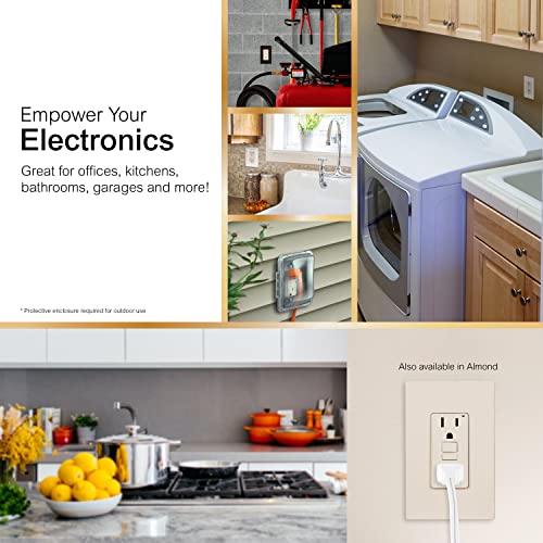 Ge 15A Gfci Receptacle, Non-Tamper Resistant, Ul Listed, 120V, Self-Test, Led Indicator, Nec Compliant White, Wall Plate Not Included, 32073 #TOP4