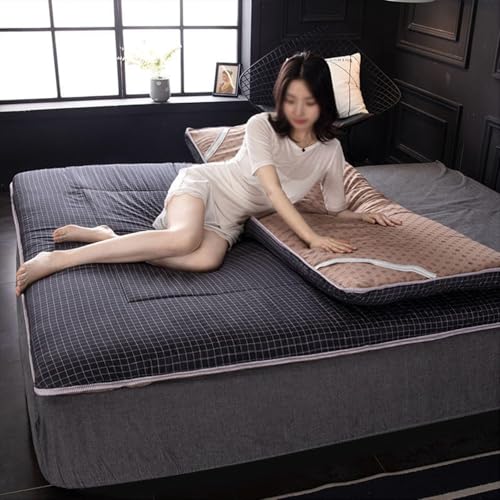 Futon japonais double antidérapant : tapis de sol doux et matelassé