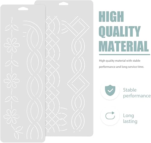 Miniatura 9 de EXCEART Plantilla de costura de acolchado, plantillas florales, plantillas de flores, plantilla de círculo, patrones de acolchado, suministros de