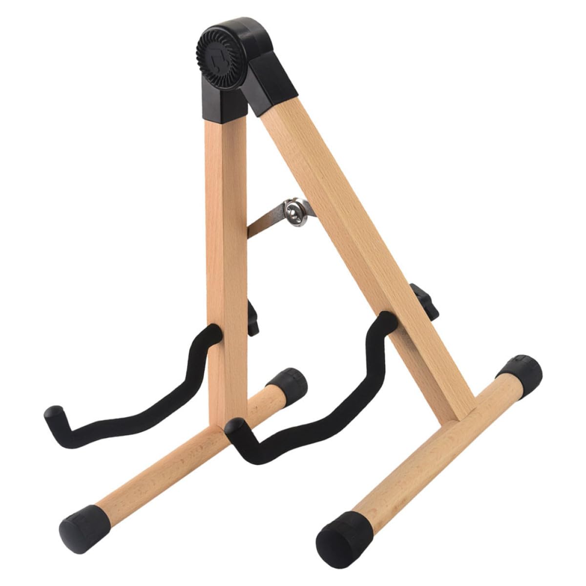 Mipcase Gitarrenständer aus Natürlichem Buchenholz Faltbarer Universalhalter für Akustikgitarre Bass Ukulele und Violine Kratzfester Bodenständer Stabiler Gitarrenhalter für Musiker Aller
