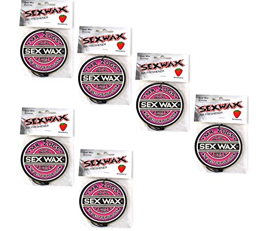 Image of Sex Wax Mr. Zoggs AIR FRESHENER 3 inch Logo Purple 6-Pack Strawberry