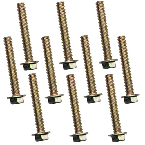 Image of 3 /8 inch x 2-1 /2 inch Flanged Hex Toothed Bolt by Color Zinc Plated, Alloy Steel,Grade 5.(10pcs Pack) by Metalsuberg