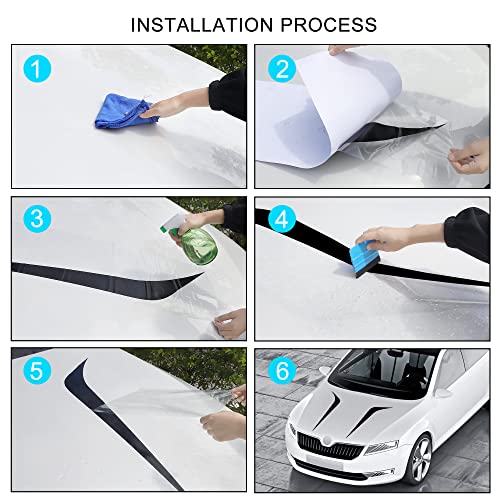 Tomall 2Pcs 39" Car Hood Stripe Sticker For Car Auto Racing Sport Body Side Stripe Decal Skirt Roof Hood Bumper Stripe Decal Universal Vinyl Modified Decal Decoration For Suv Off-Road Vehicles (Black) #TOP5