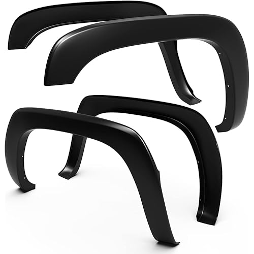 Tyger Auto TG-FF6C4218 for 1999-2007 Chevy Silverado/GMC Sierra (2007 Only Compatible with Classic Models) | Textured Matte Black Paintable Factory Style Fender Flare Set, 4 Piece