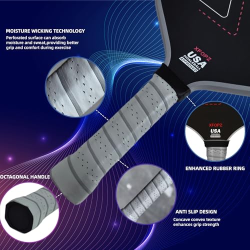 Image of Xfopz Grit Blasted Surface Pickleball Paddles Set, Glass Fiber USAPA Approved Pickle Ball Paddle Indoor Outdoor Rackets Pickleballs Racquet Gifts (Grit Blasted Surface)