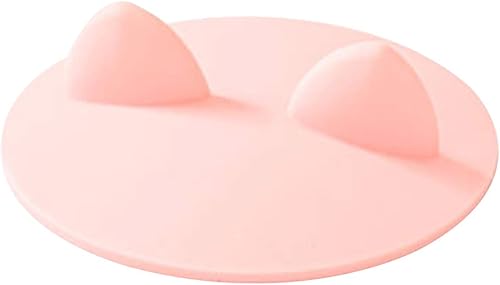 Linda tapa de tapa para orejas de gato, tapa de succión de goma creativa con sello hermético para bebida, taza de café de vidrio, estilo taza de