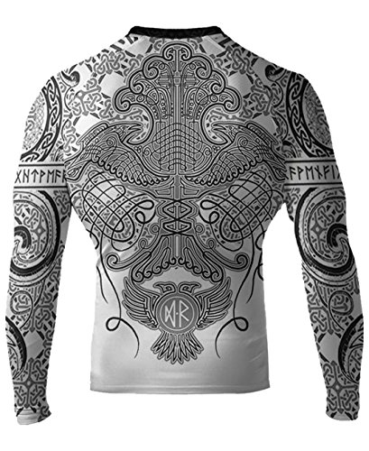 Raven Fightwear Nordic Weiß Kompressionshemd Herren Lange Ärmel Grappling Jiu Jitsu MMA Fitness Kampfsport No Gi Workout Gym Cover