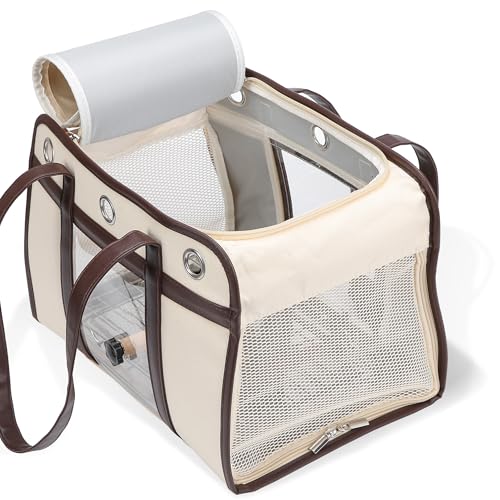 Sanmoncare Bird Carrier, Sophisticated Cockatiel Travel Bag with Stand, Lightweight and Portable Travel Cage for Parrot, Bird Travel Carrier, White - Image 5