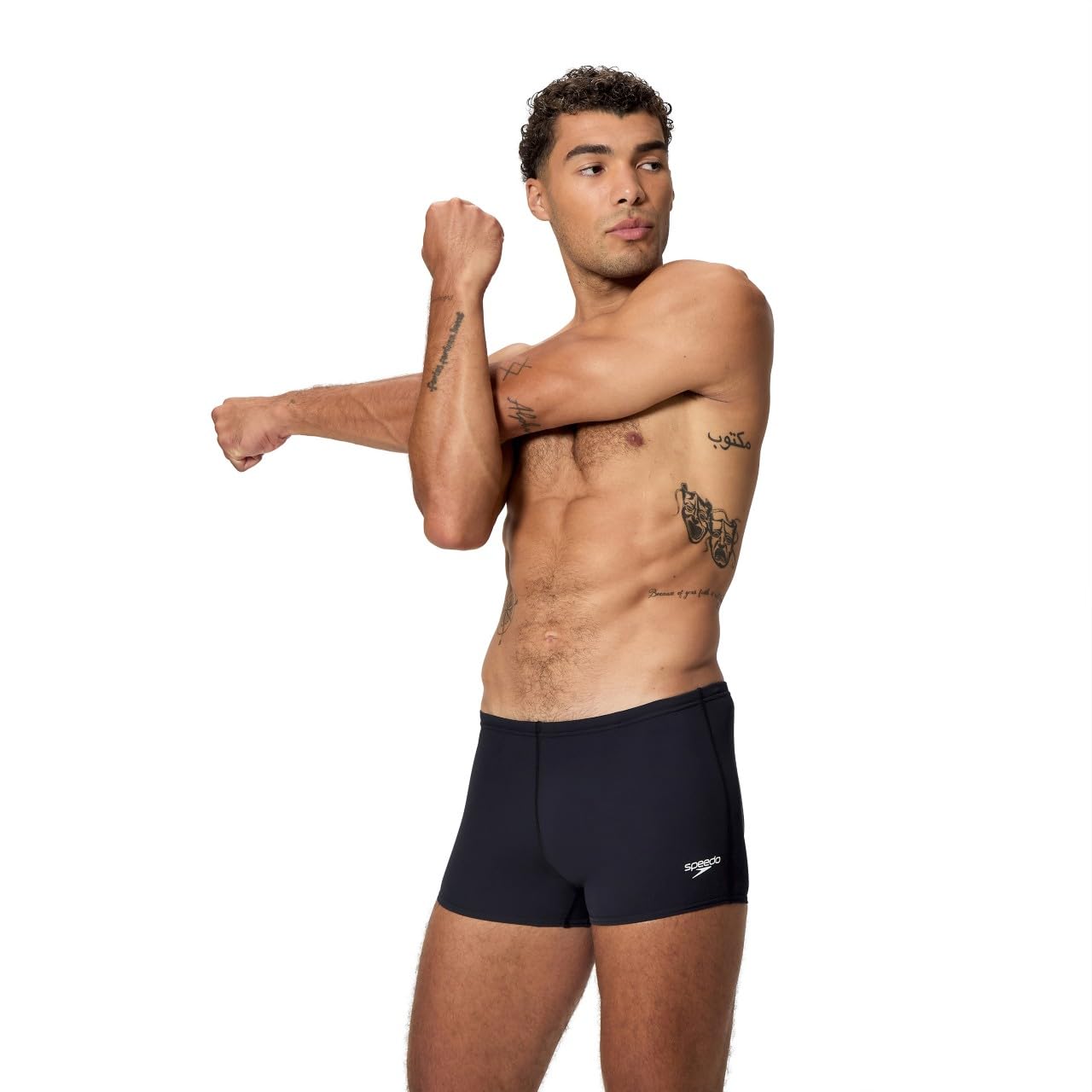 Speedo Męskie kąpielówki ECO Endurance+ Aquashort | odporne na chlor | tkanina z recyklingu | pływanie fitness | trening | wakacje, czarne, 34