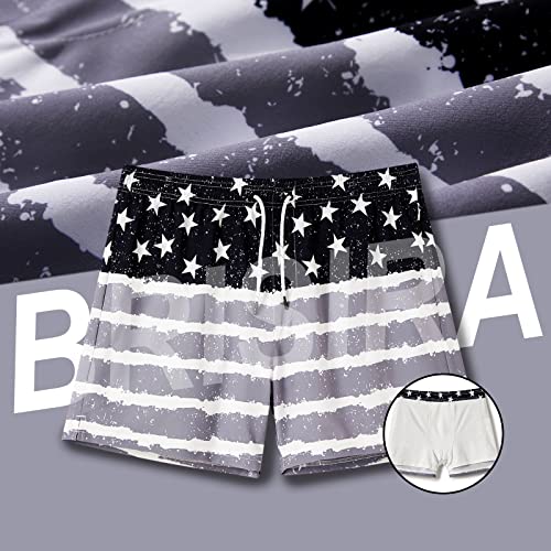 Image of BRISIRA Mens Swim Trunks Swim Shorts Quick Dry 5 inch Inseam Beach Shorts with Compression Liner and Zipper Pocket