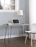 Ameriwood Home Owen Retro Desk with Metal Legs Weathered Oak