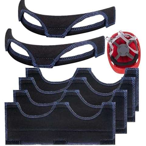 alfyng Hard Hat Sweatband, Reusable Sweat Band Liner, Helmet Welding Antiperspirant Belt Hard Hat Liner, Cotton Helmet Comforter Pad for Hard Hat Accessories (6 Pack Black) Cover