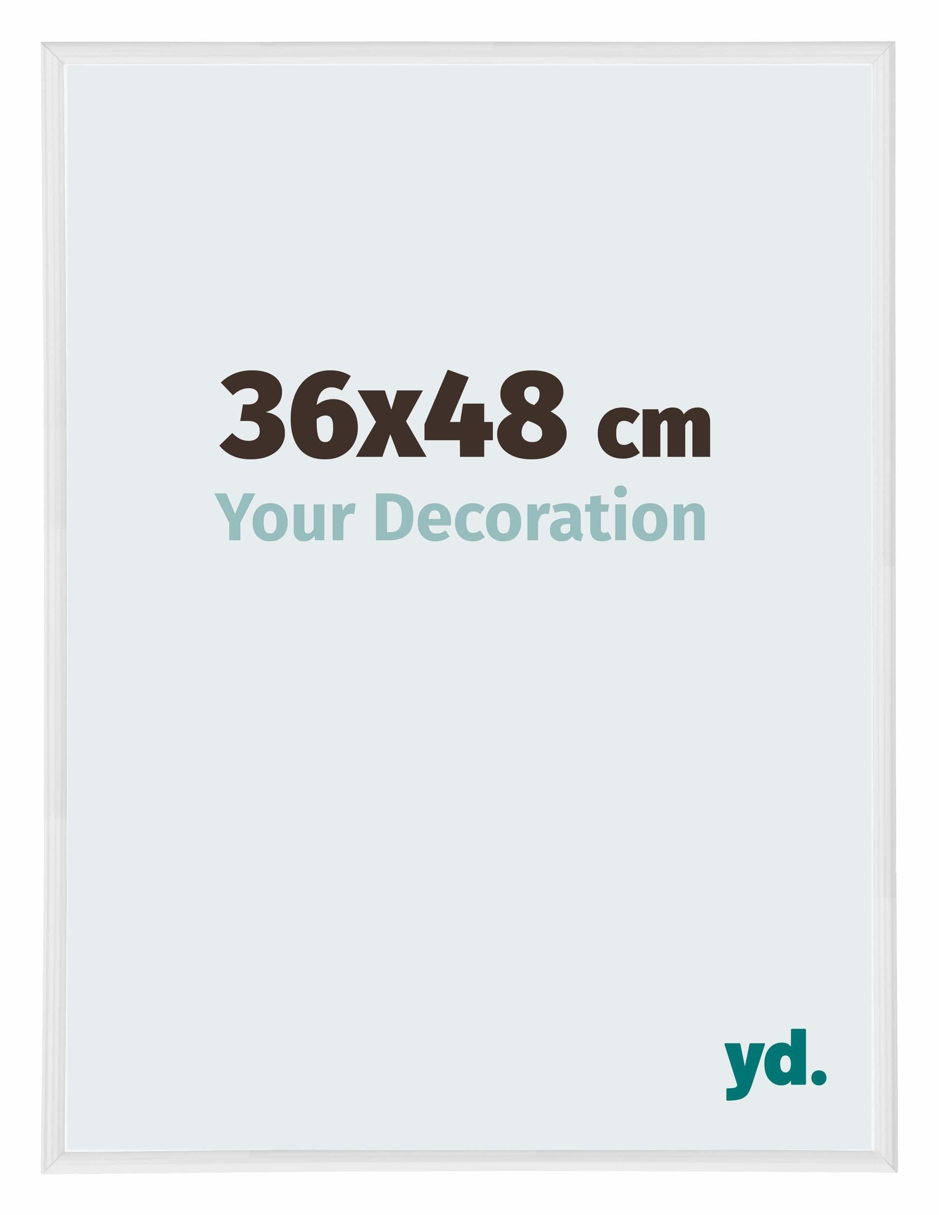 Your Decoration - Picture Frame 36x48 cm - White High Gloss - Decorative Wall Frame in Plastic with Antireflection - Frame 36x48 - Annecy