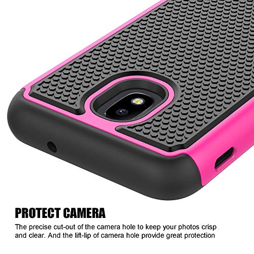 Syoner Shockproof Phone Case Cover For Samsung Galaxy J3 2018 / J3 V 3Rd Gen / J3V 2018 / J3 Orbit / J3 Star / J3 Achieve/Express Prime 3 / Amp Prime 3 / J3 Eclipse 2 / Sol 3 / J3 Aura [Hot Pink] #TOP4
