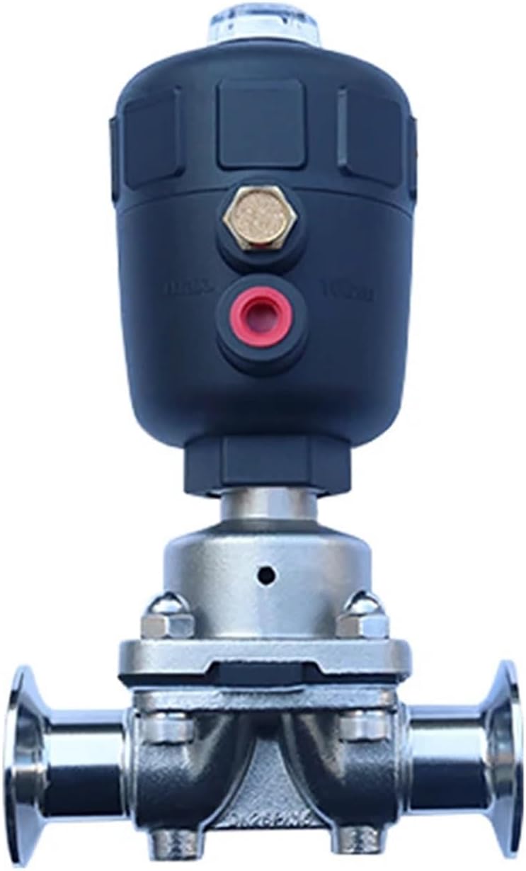 DN15 OD19 Normally Closed Pneumatic Diaphragm Valve chuck 50.5mm Double Diaphragm Plastic Head Pneumatic Valves