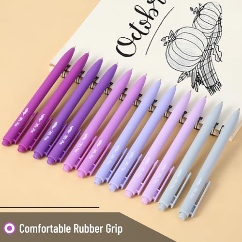 Image of Mr. Pen- Retractable Gel Pens, 12 Pack, Black Ink, Lavender Legacy Barrel | Fine Point 0.5mm, Fast Dry, Smooth Writing, Cute Pens for Drawing, Writing Planner and School Supplies