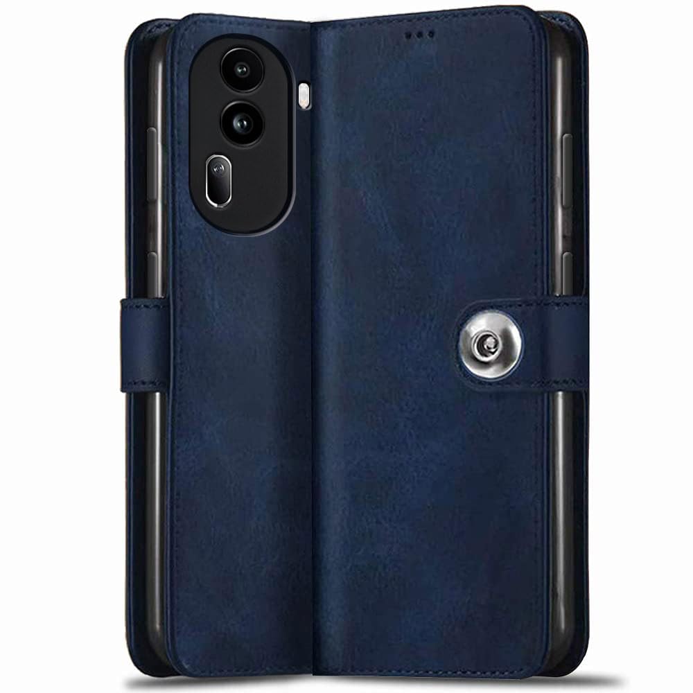 TheGiftKart Flip Cover Back Case for Oppo Reno 11 PRO 5G | Genuine Leather Finish | Designer Button | Inbuilt Pockets & Stand | Flip Back Cover Case for Oppo Reno 11 Pro 5G (Faux Leather, Blue) (B0CS3PT5Q2) Amazon Price History, Amazon Price Tracker