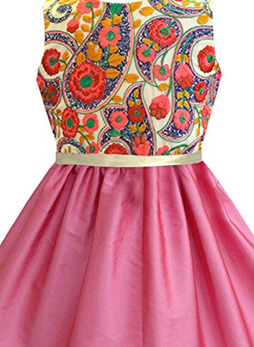 Image of A.T.U.N. (ALL THINGS UBER NICE) Girls Embroidered Fit and Flare Knee Length Party Dress for Special Occasions