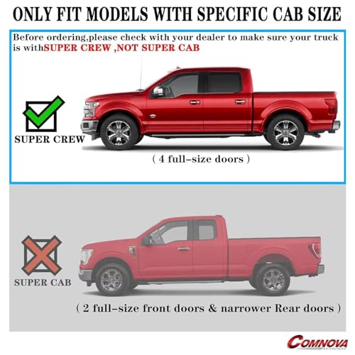 Image of COMNOVA Aluminum Running Boards for 2015-2026 Ford F150 SuperDuty Crew Cab