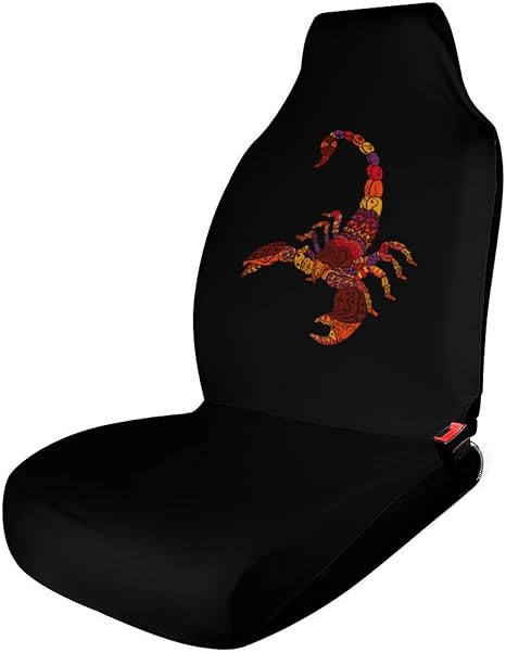Red Scorpio Zodiac Sign Durable Car Seat Covers Personalized Front Car Seats Protector Truck Accessories Universal 1PCS