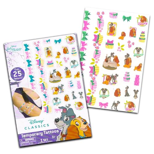 75 Pcs Disney Lady and the Tramp Temporary Tattoos for Bundle image 4