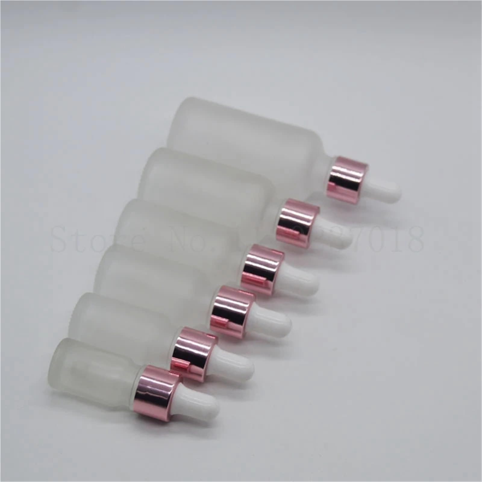 Pipettenflasche Frostglas-Tropfflasche, Roségold-Ring, leere Kosmetikverpackungsbehälter, Fläschchen, Flaschen mit ätherischen Ölen(12 pieces,30mL)